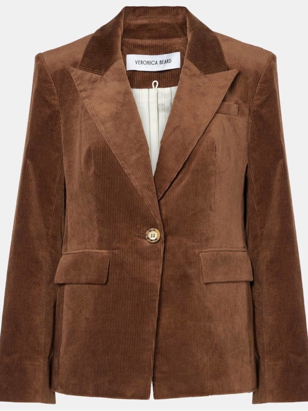 Veronica Beard Reagan Corduroy Dickey Blazer Brown Size 6 Dark Cocoa - Picture 16 of 16